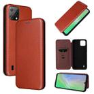 For Blackview A55 Carbon Fiber Texture Horizontal Flip PU Phone Case(Brown) - 1