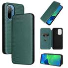 For Ulefone Note 13P Carbon Fiber Texture Horizontal Flip PU Phone Case(Green) - 1