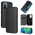 For Ulefone Note 13P Carbon Fiber Texture Horizontal Flip PU Phone Case(Black) - 1