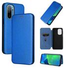 For Ulefone Note 13P Carbon Fiber Texture Horizontal Flip PU Phone Case(Blue) - 1