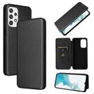 For Samsung Galaxy A23 5G Carbon Fiber Texture Horizontal Flip PU Phone Case(Black) - 1