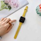 Flat Texture Leather Watch Band For Apple Watch Series 9&8&7 41mm / SE 3&SE 2&6&SE&5&4 40mm / 3&2&1 38mm(Yellow) - 1