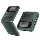 For Samsung Galaxy Z Flip3 5G Litchi Texture Hinge Holder Phone Case(Green) - 1