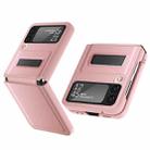 For Samsung Galaxy Z Flip3 5G Litchi Texture Hinge Holder Phone Case(Pink) - 1