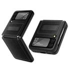 For Samsung Galaxy Z Flip3 5G Litchi Texture Hinge Holder Phone Case(Black) - 1