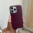 For iPhone 13 Solid Color Leather Phone Case(Wine Red) - 1