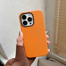 For iPhone 13 Pro Solid Color Leather Phone Case (Orange) - 1