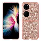 For Huawei P50 Pocket Glitter Powder Shockproof TPU Folding Phone Case(Rose Gold) - 1