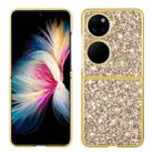 For Huawei P50 Pocket Glitter Powder Shockproof TPU Folding Phone Case(Gold) - 1