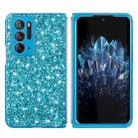 For OPPO Find N Glitter Powder Shockproof TPU Folding Phone Case(Blue) - 1