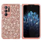 For OPPO Find N Glitter Powder Shockproof TPU Folding Phone Case(Rose Gold) - 1