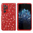 For OPPO Find N Glitter Powder Shockproof TPU Folding Phone Case(Red) - 1