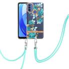 For Motorola Moto E20 / E30 / E40 Flowers Series TPU Phone Case with Lanyard(Blue Rose) - 1