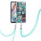 For Motorola Moto G60 / G40 Fusion Flowers Series TPU Phone Case with Lanyard(Blue Rose) - 1