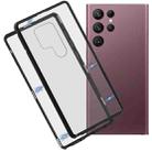 For Samsung Galaxy S22 Ultra 5G HD Magnetic Metal Tempered Glass Phone Case(Black) - 1