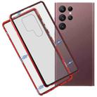 For Samsung Galaxy S22 Ultra 5G HD Magnetic Metal Tempered Glass Phone Case(Red) - 1