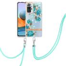 For Xiaomi Redmi Note 10 Pro Max / Note 10 Pro Flowers Series TPU Phone Case with Lanyard(Blue Rose) - 1