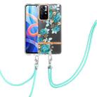 For Xiaomi Redmi Note 11 5G / Poco M4 Pro 5G Flowers Series TPU Phone Case with Lanyard(Blue Rose) - 1