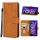 Leather Phone Case For OPPO Realme Narzo 30 Pro(Brown) - 1