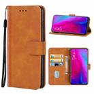 Leather Phone Case For OPPO Reno(Brown) - 1
