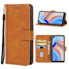 Leather Phone Case For OPPO Reno4 5G(Brown) - 1