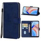 Leather Phone Case For OPPO Reno4 5G(Blue) - 1