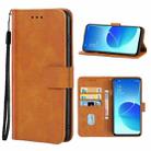 Leather Phone Case For OPPO Reno6 5G(Brown) - 1