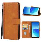 Leather Phone Case For OPPO Reno6 Z(Brown) - 1