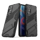 For Xiaomi Redmi Note 11 / Note 11S Global Punk Armor 2 in 1 PC + TPU Shockproof Phone Case with Invisible Holder(Black) - 1