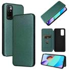 For Xiaomi Redmi Note 11 / Note 11S Global Carbon Fiber Texture Horizontal Flip PU Phone Case(Green) - 1