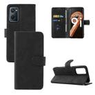 For OPPO Realme 9i / A36 Skin Feel Magnetic Buckle Leather Phone Case(Black) - 1