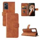 For OPPO Realme 9i / A36 Skin Feel Magnetic Buckle Leather Phone Case(Brown) - 1