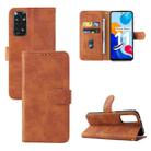 For Xiaomi Redmi Note 11 / Note 11S Global Skin Feel Magnetic Buckle Leather Phone Case(Brown) - 1