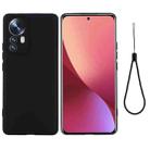 For Xiaomi 12 Pro Pure Color Liquid Silicone Phone Case(Black) - 1