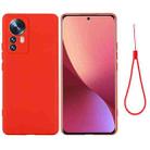 For Xiaomi 12 Pro Pure Color Liquid Silicone Phone Case(Red) - 1