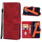 Leather Phone Case For OPPO A12e(Red) - 1