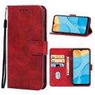 Leather Phone Case For OPPO A15(Red) - 1
