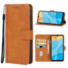 Leather Phone Case For OPPO A15s(Brown) - 1