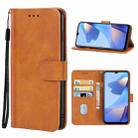 Leather Phone Case For OPPO A16(Brown) - 1