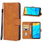 Leather Phone Case For OPPO A35(Brown) - 1