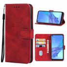 Leather Phone Case For OPPO A53s(Red) - 1