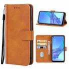 Leather Phone Case For OPPO A53s(Brown) - 1
