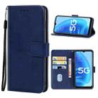 Leather Phone Case For OPPO A55 5G(Blue) - 1