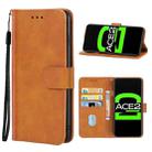 Leather Phone Case For OPPO Ace2(Brown) - 1