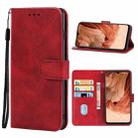 Leather Phone Case For OPPO F17(Red) - 1