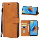 Leather Phone Case For OPPO F19(Brown) - 1