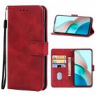 Leather Phone Case For Xiaomi Redmi Note 9 5G CN Version / Note 9T(Red) - 1