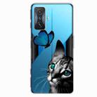 For Xiaomi Redmi K50 Gaming Painted Transparent Shockproof TPU Phone Case(Cat Looking At Butterfly) - 1