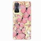 For Xiaomi Redmi K50 Gaming Painted Transparent Shockproof TPU Phone Case(Pink Butterfly) - 1