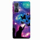 For Xiaomi Redmi K50 Gaming Tempered Glass + TPU Border Phone Case(Cat and Butterfly) - 1